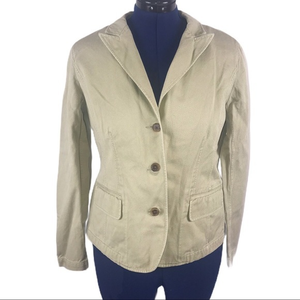 Lands End 12 khaki tan‎ corduroy 100% baumwolle 3 button retro blazer